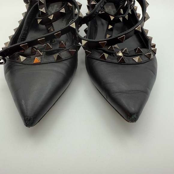 VALENTINO NOIR ROCKSTUD CAGED FLATS SIZE 40.5 - Picture 5 of 9